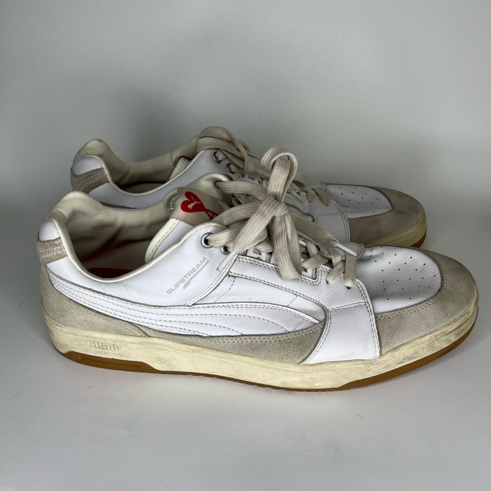 Puma x Slipstream Lo White Beige Mens Size 47 US 13 Sneakers Leather Suede